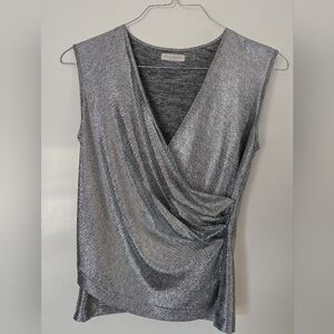 Silver Metallic Sleeveless Top